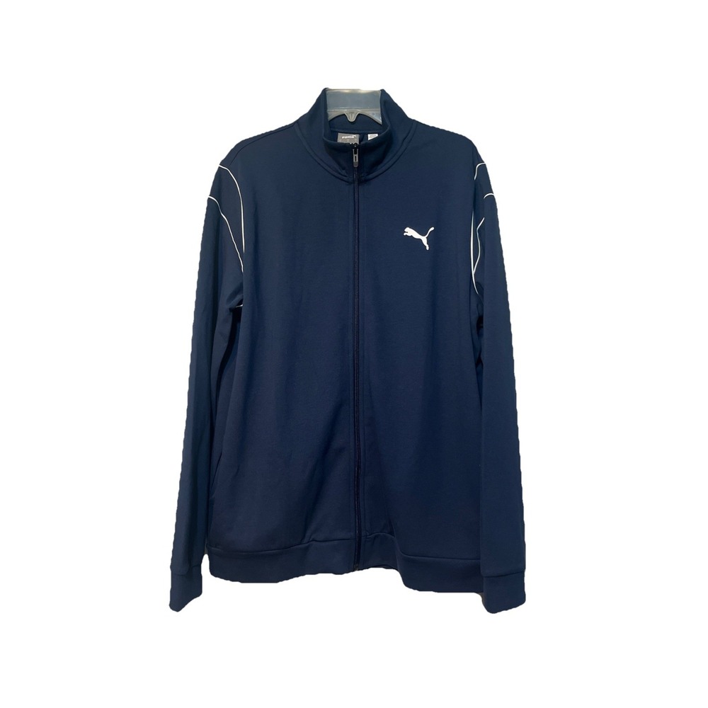Navy Blue Long Sleeve‎ Zip Up Men's Puma Track Sweatshirt